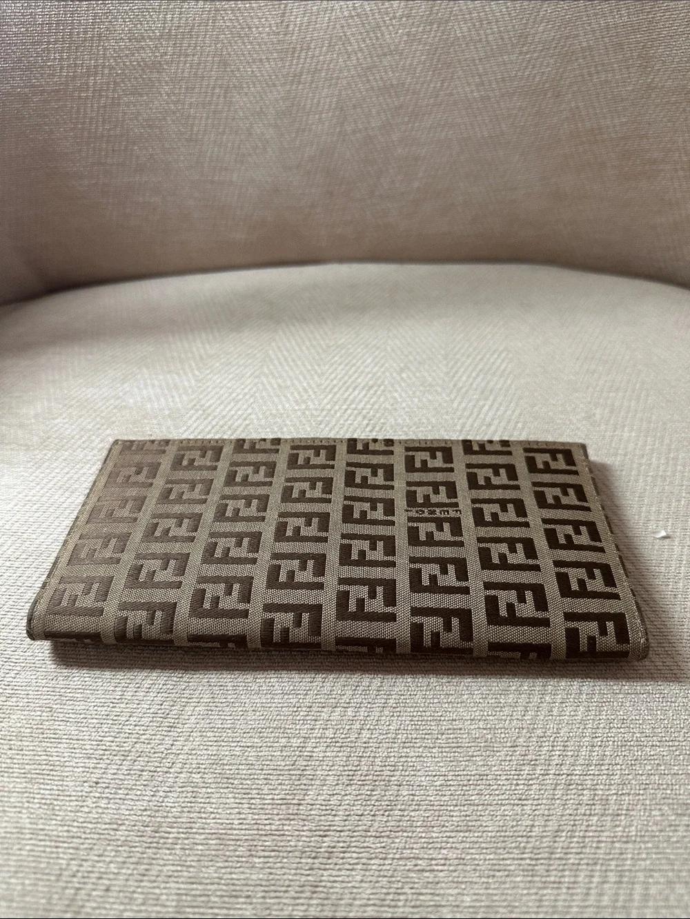 Fendi Brown Tan FF Logo Long Bifold Zucch Wallet